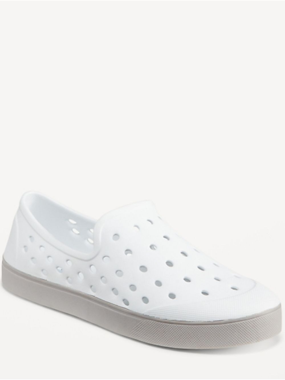 3/4 Youth • Old Navy • White Slip-On Perforated Rubber Sneaker